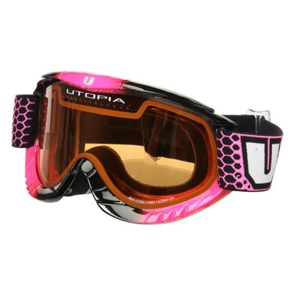 Utopia Accessories - UTOPIA Slayer Ladies Black & Pink Ski Snowboard Goggles
